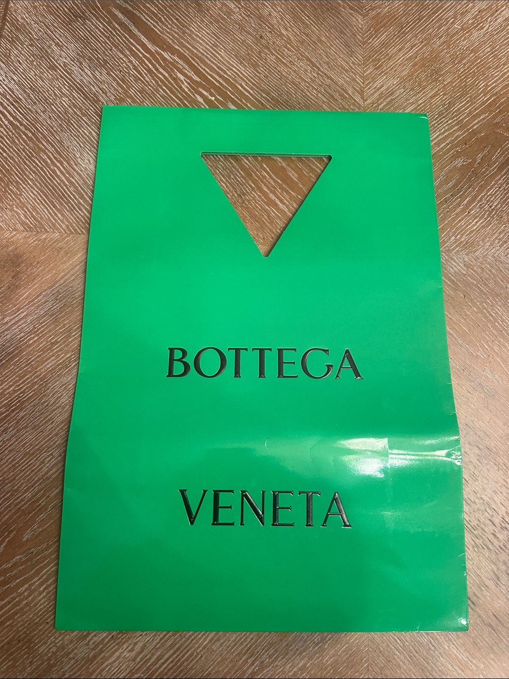 Green Bottega Venetia Triangle Handle Shopping Bag
